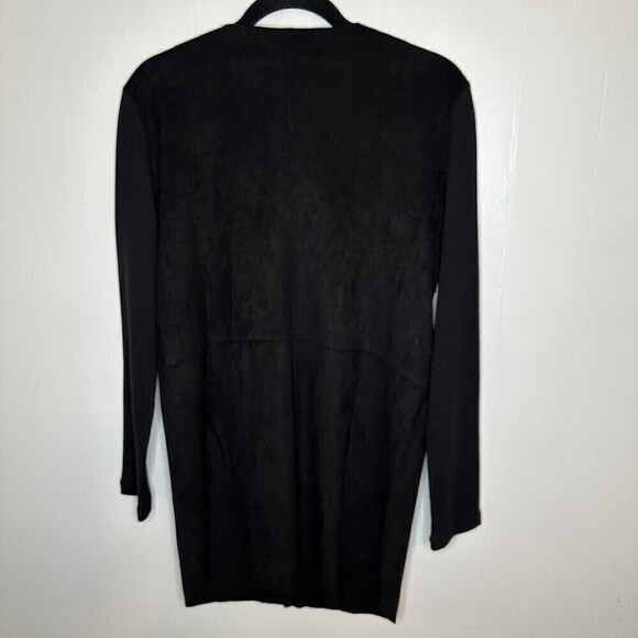 Karlie NWT Faux Suede Fringe V Neck Dress Black Boho Festival Concert Small - Picture 2 of 6